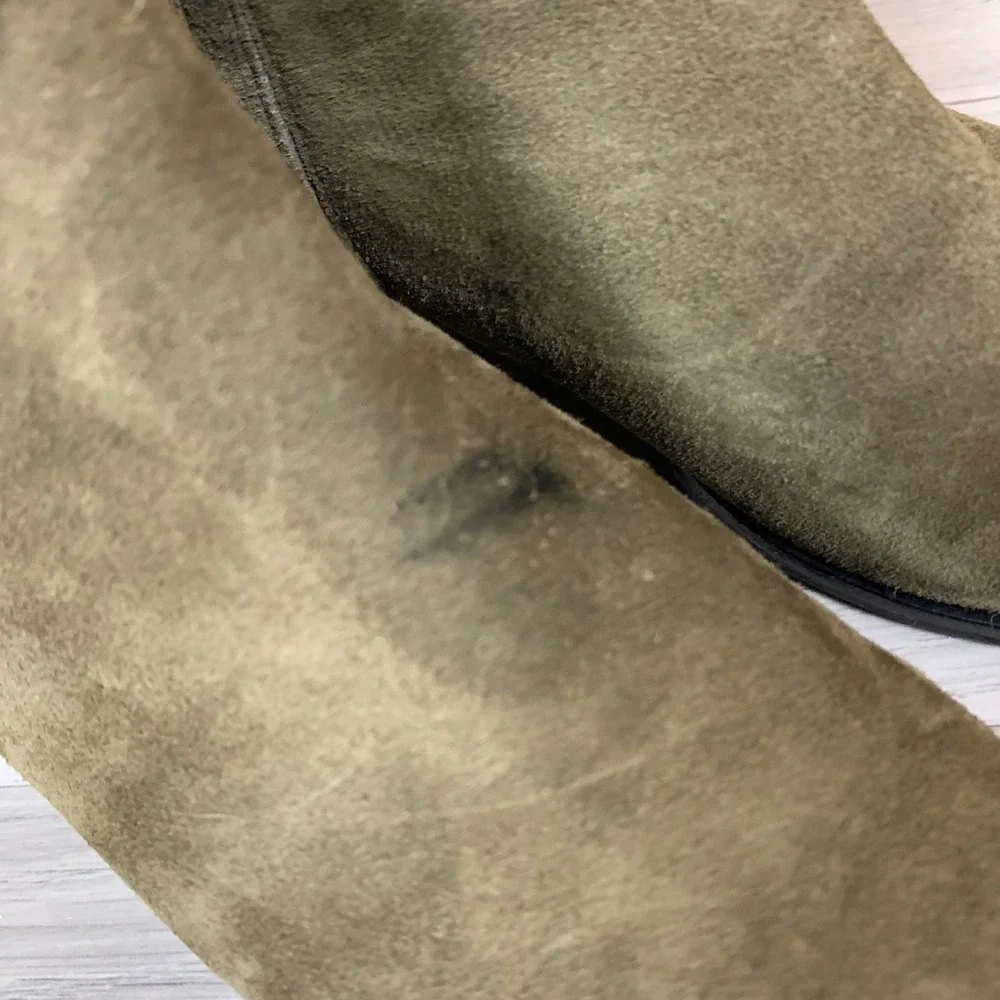 Mark Fisher Boots Womens 7.5 M Ankle Green Suede‎ Pointed Toe Chukka Bootie